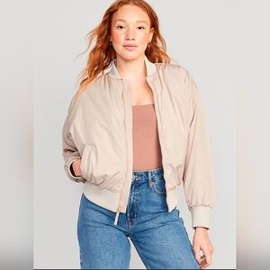 Old Navy Cream Bomber Jacket XXL